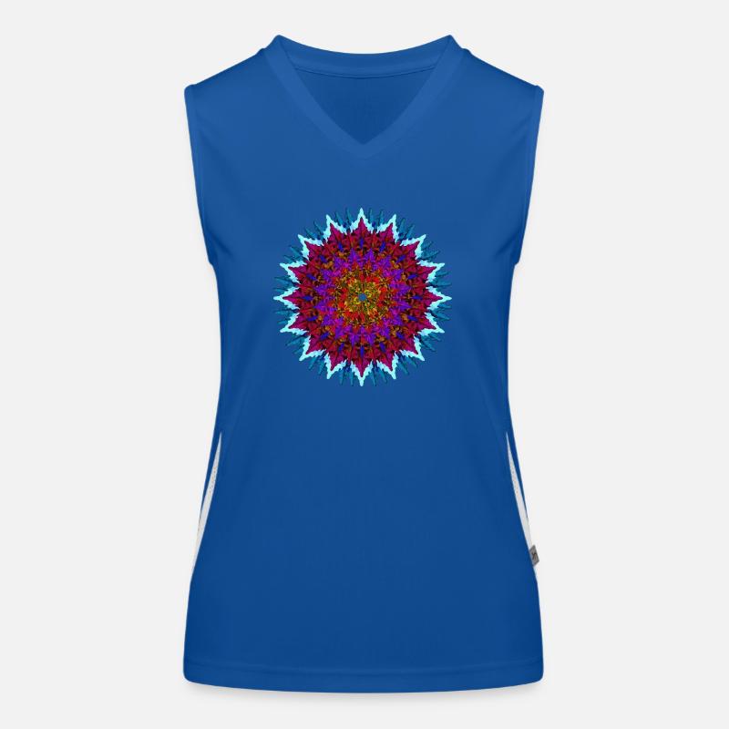 Mandala Red-Turquoise Women's Functional Contrast Tank Top