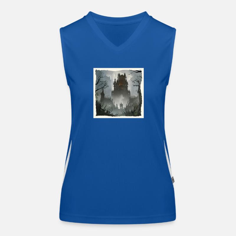 Geisterschloss, dunkle Atmosphäre Funktionelles Kontrast-Tank Top für Frauen