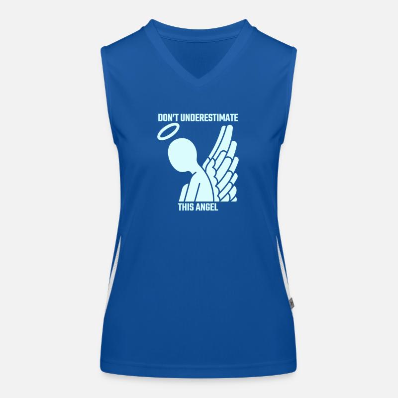 do not underestimate this angel Women's Functional Contrast Tank Top