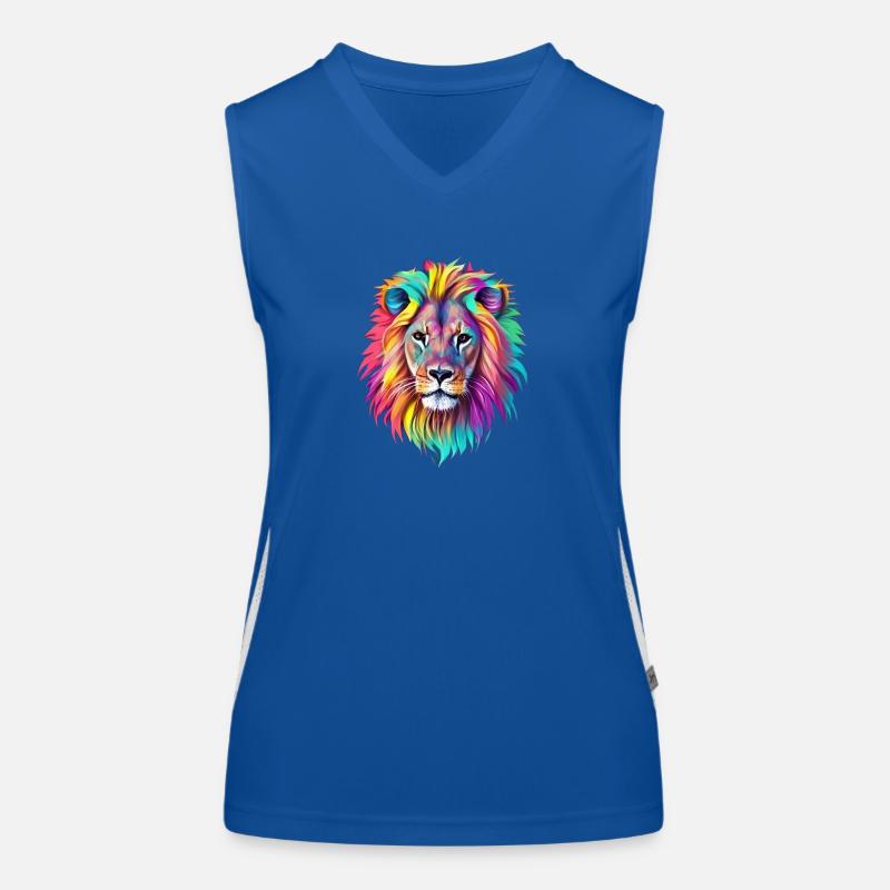Rainbow Lion - Artistic Interpretation Women's Functional Contrast Tank Top