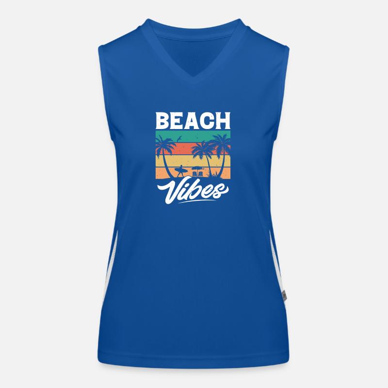Beach Vibes Funktionelles Kontrast-Tank Top für Frauen