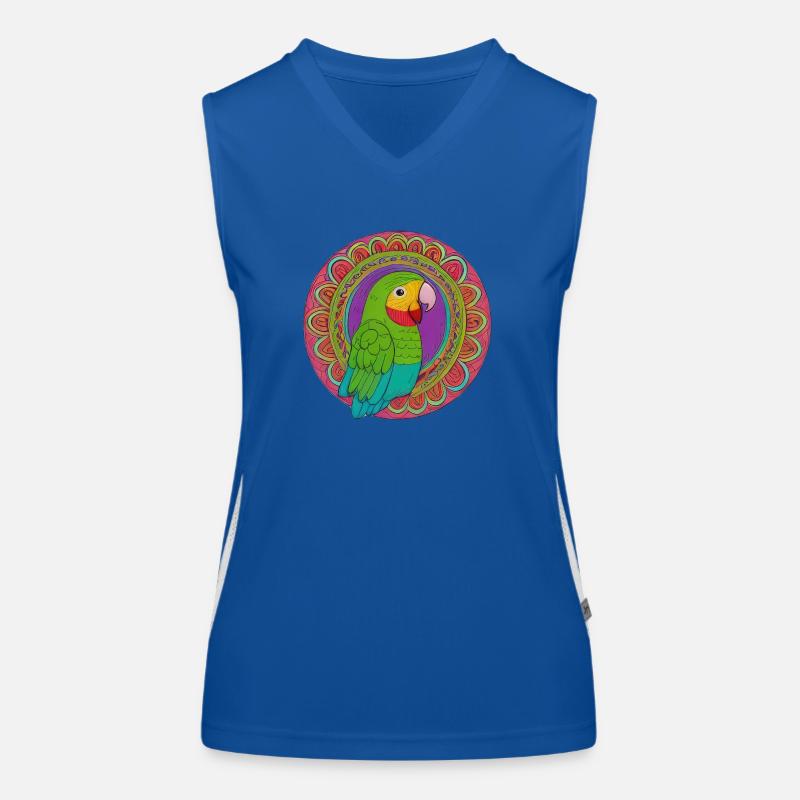 beautiful bright parrot | Women's Functional Contrast Tank Top
