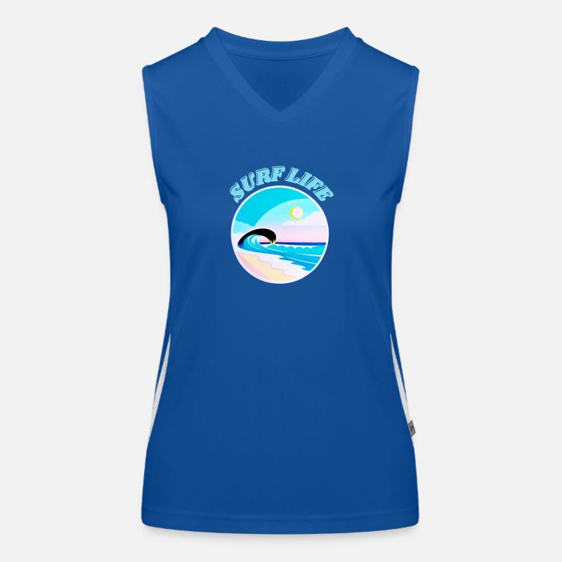 Surf Life, beach, sun, sea, sand, waves and summer Women's Functional Contrast Tank Top