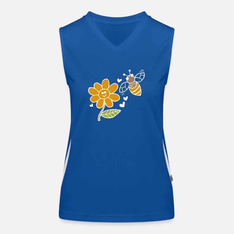 Biene und Blume Liebe (Weiß) Funktionelles Kontrast-Tank Top für Frauen