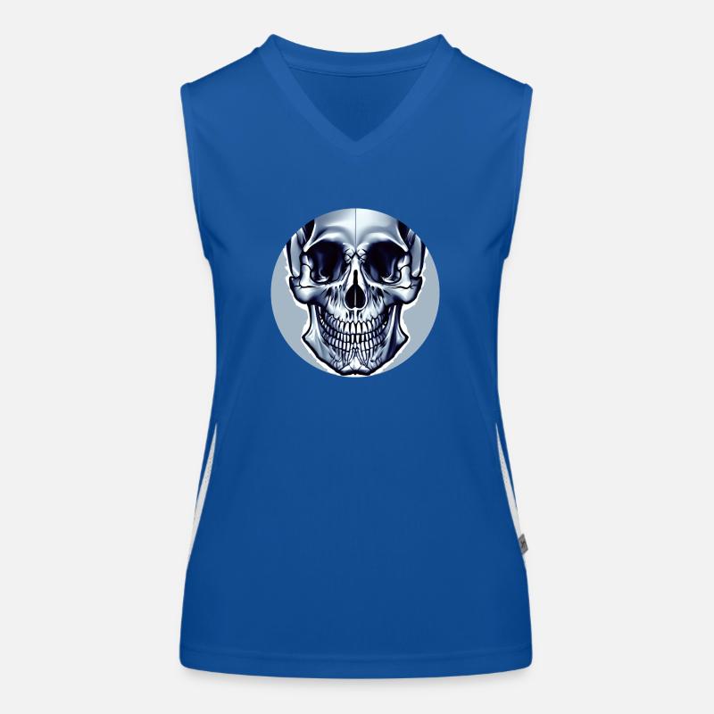 Grey Skull - Abstract Women's Functional Contrast Tank Top