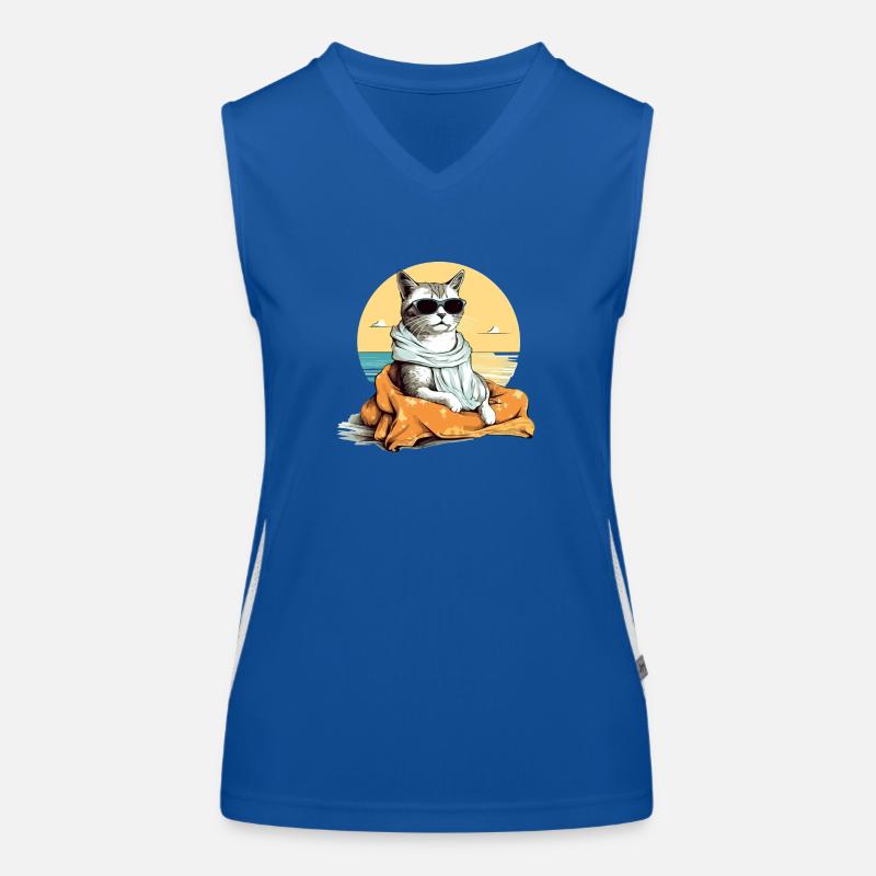 Jouk die Pascha-Katze Funktionelles Kontrast-Tank Top für Frauen