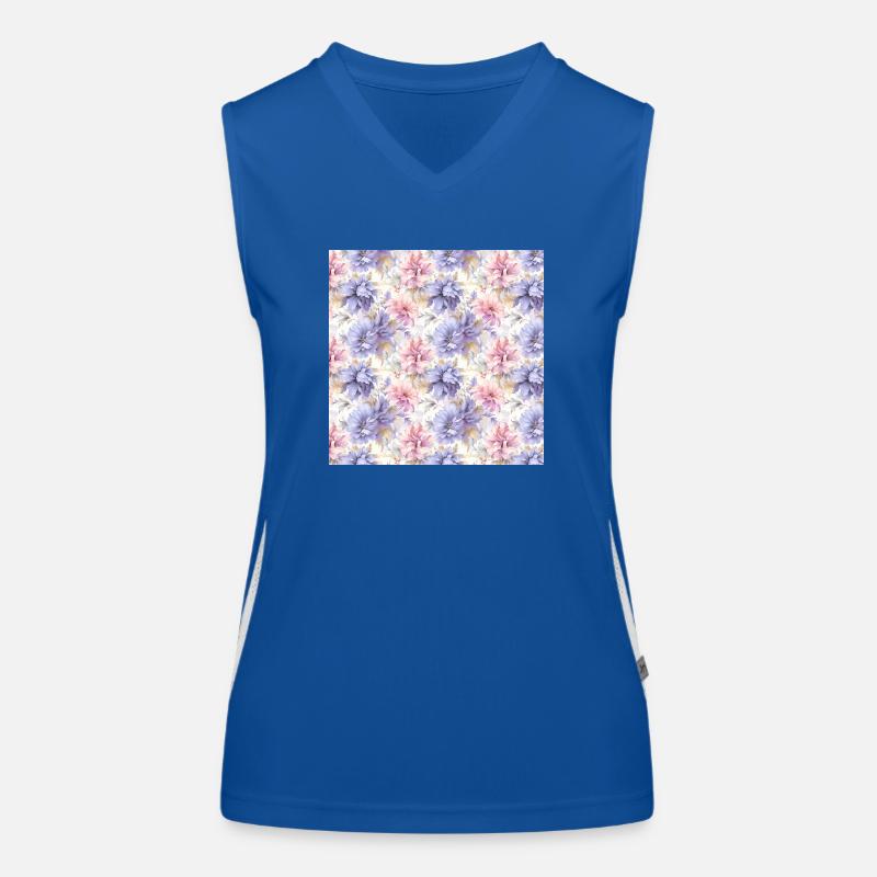 Blumen Nahtloses Muster Blumen Glückliche Blütenkunst Funktionelles Kontrast-Tank Top für Frauen