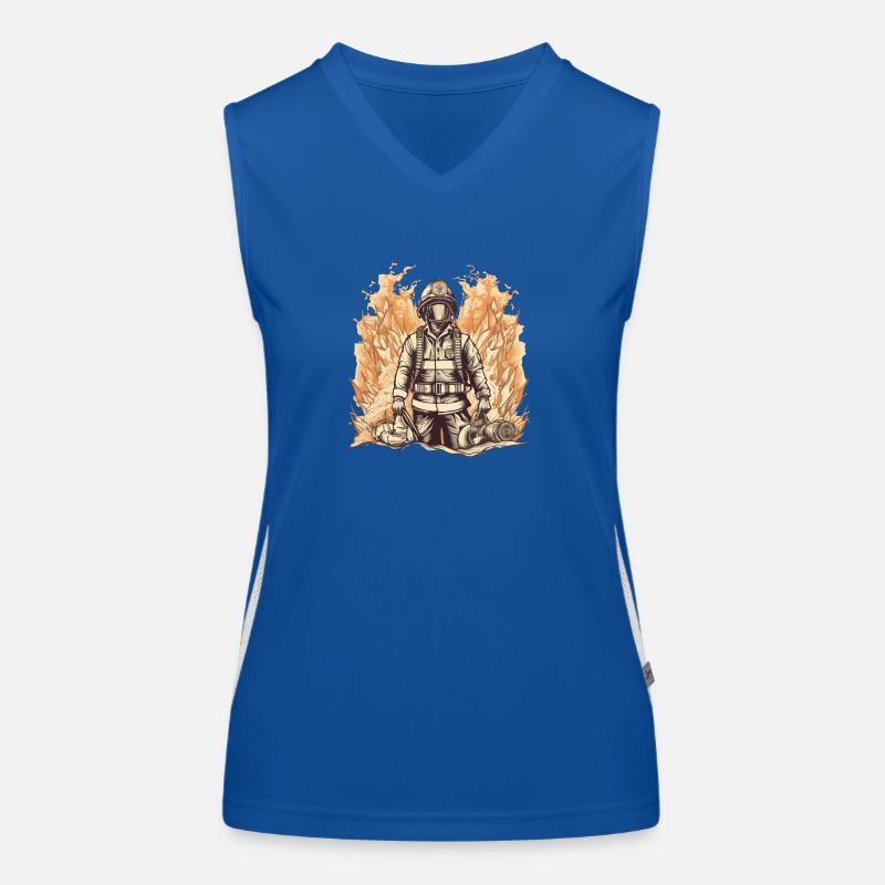 Der Feuerwehrmann Funktionelles Kontrast-Tank Top für Frauen