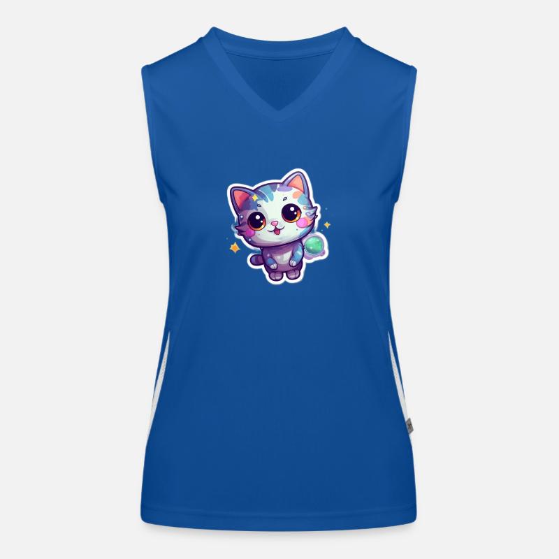 Un mignon chat caricatural Débardeur respirant contrasté Femme