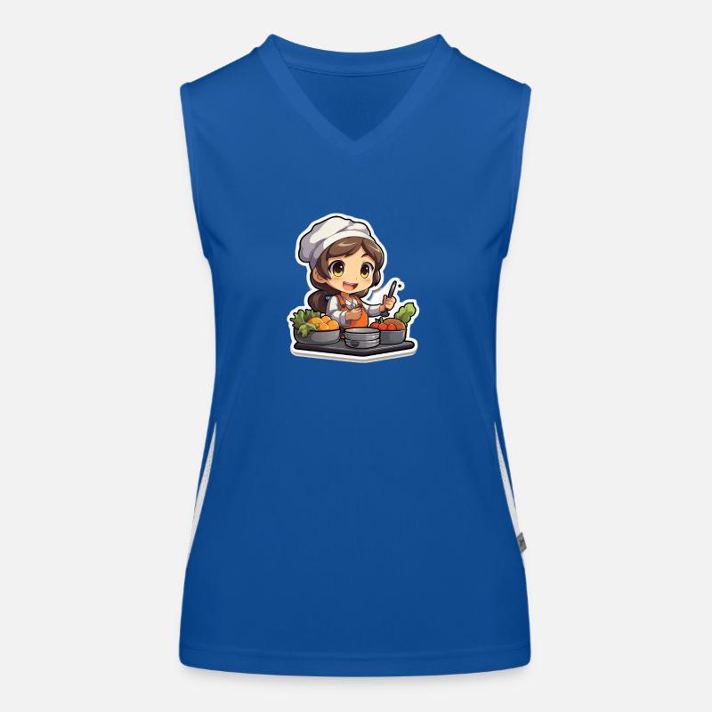 "Cute Chef: Kawaii Anime Design" Women's Functional Contrast Tank Top