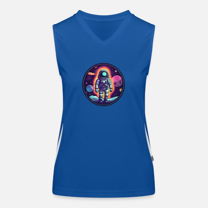 Retro Space Doodle: Astronaut Adventure Women's Functional Contrast Tank Top