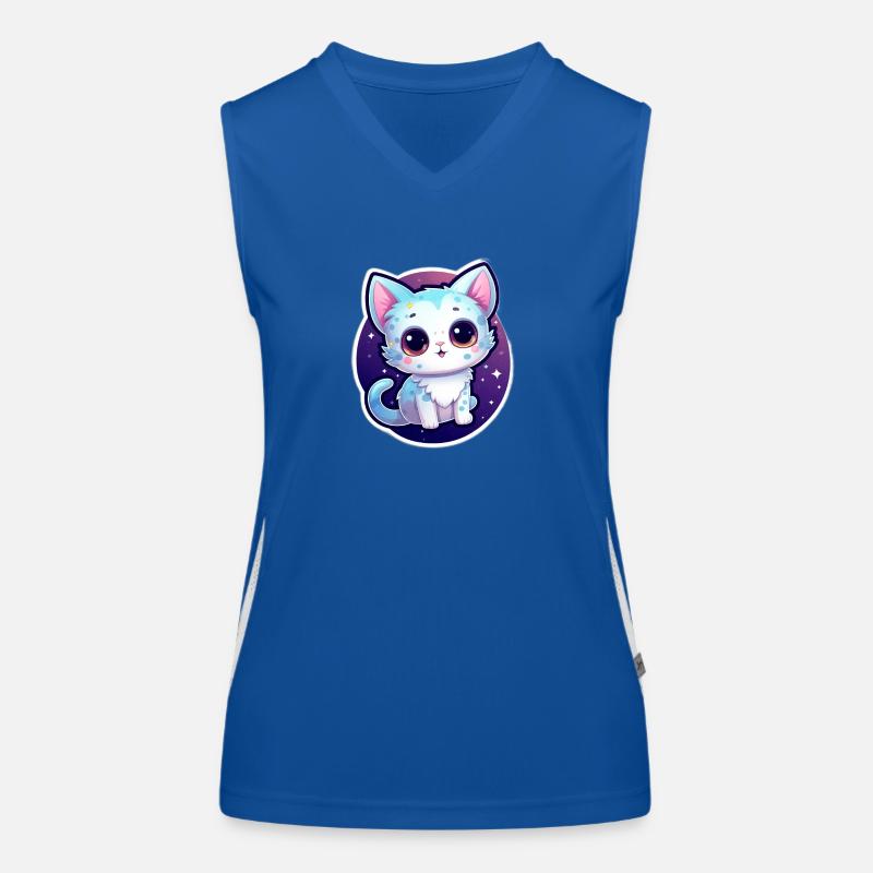 « Cosmic Kitty: Adorable Space Float » Débardeur respirant contrasté Femme