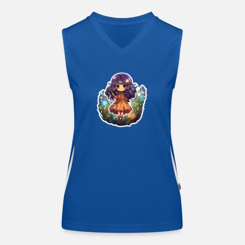 Cute Enchantress Casting a Spell Funktionelles Kontrast-Tank Top für Frauen