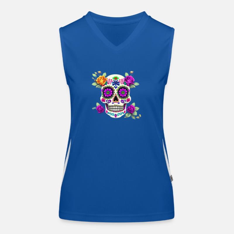 Dia de los Muertos - Women's Functional Contrast Tank Top - royal/white