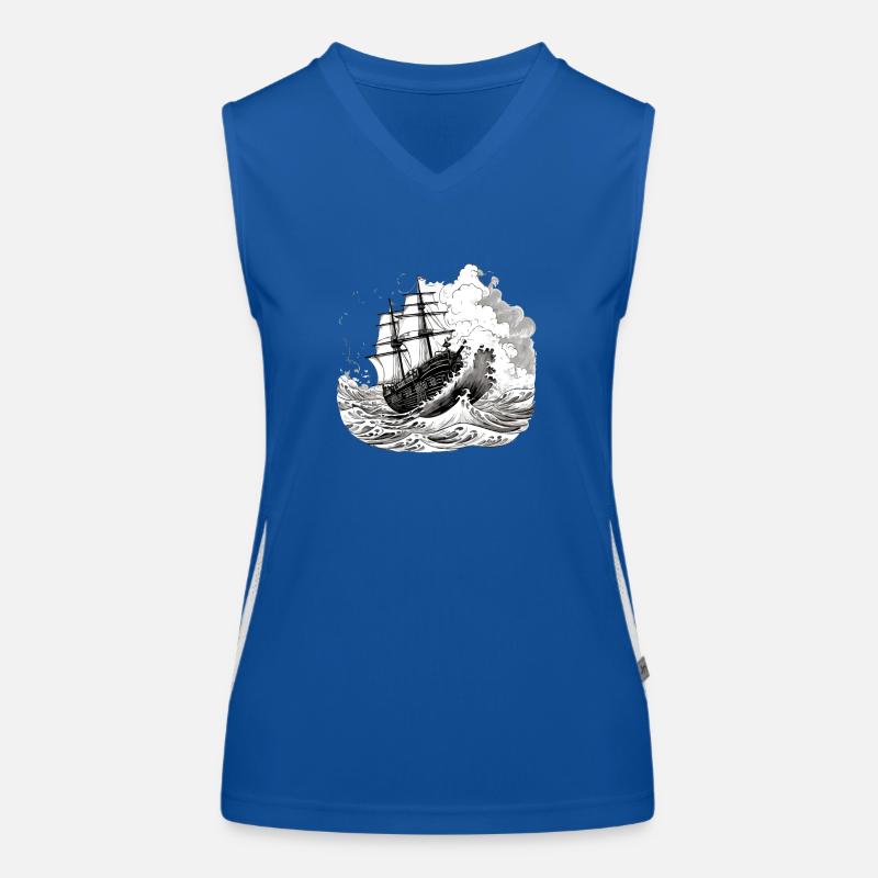 Boot in den Wellen Nr. 2 Funktionelles Kontrast-Tank Top für Frauen