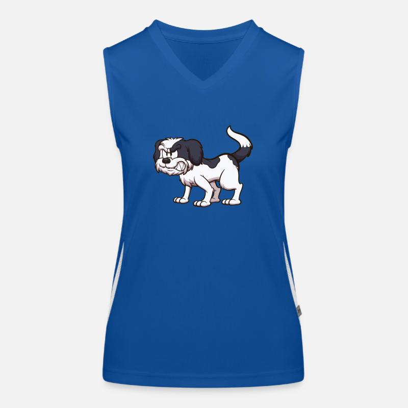 Angry Shih Tzu Dog Women's Functional Contrast Tank Top