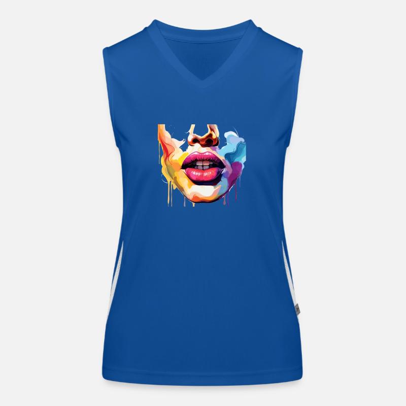 half face Women's Functional Contrast Tank Top