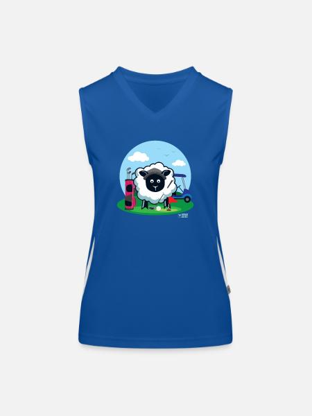 Mutterschafe mögen Golf? - Funktionelles Kontrast-Tank Top für Frauen - Royal/Weiß - Vorne