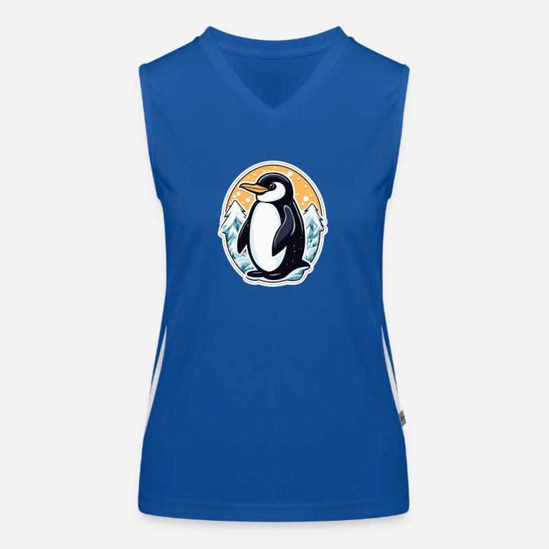 Pinguin Weihnachten Illustration Funktionelles Kontrast-Tank Top für Frauen