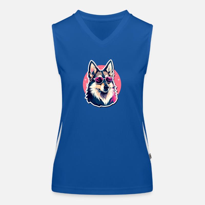 German Shepherd Illustration Women's Functional Contrast Tank Top
