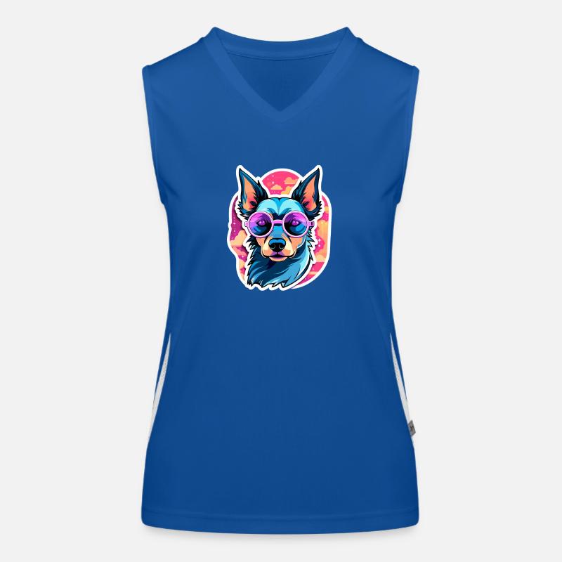 Dobermann Hund Zeichnung Funktionelles Kontrast-Tank Top für Frauen