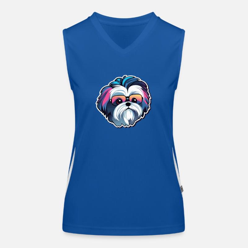 Dessin de chien Shih Tzu Débardeur respirant contrasté Femme