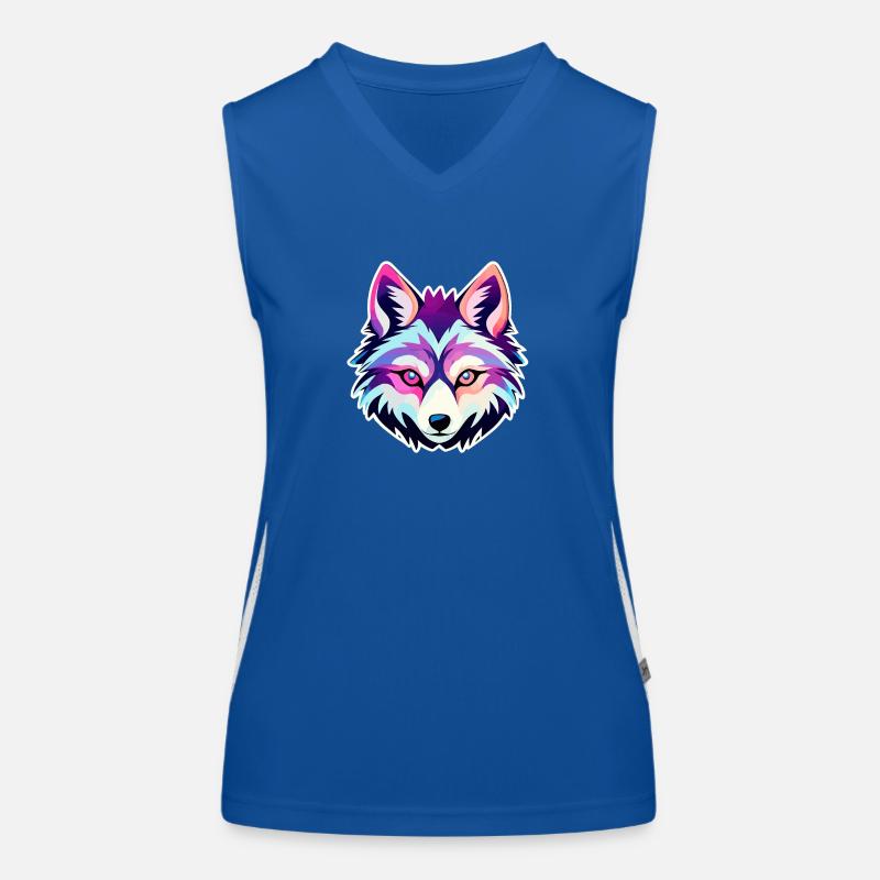 Wolf Drawing Women's Functional Contrast Tank Top