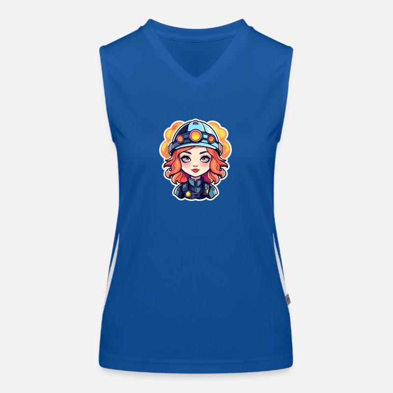 Firefighter Drawing Women's Functional Contrast Tank Top