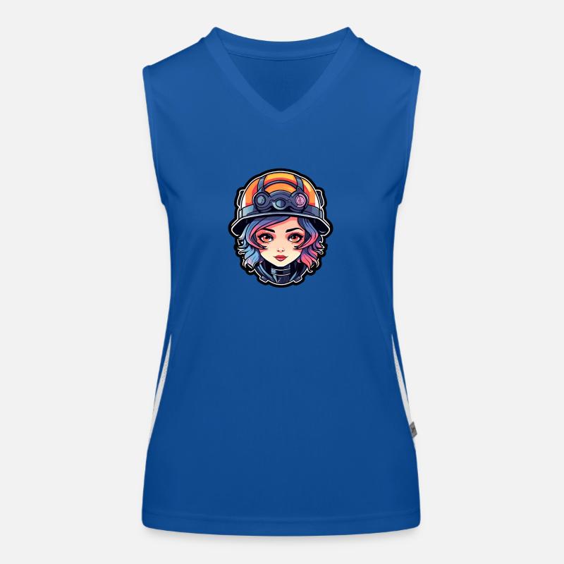 Firefighter Drawing Women's Functional Contrast Tank Top