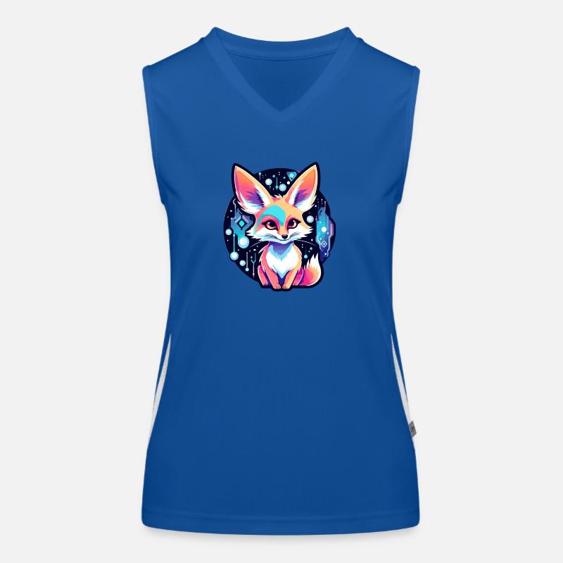 Desert Fox Fennec Drawing Women's Functional Contrast Tank Top