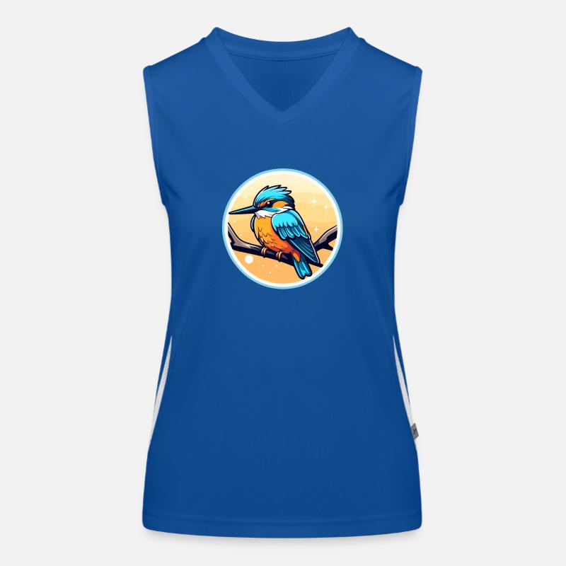 Eisvogel Vogel Zeichnung Funktionelles Kontrast-Tank Top für Frauen