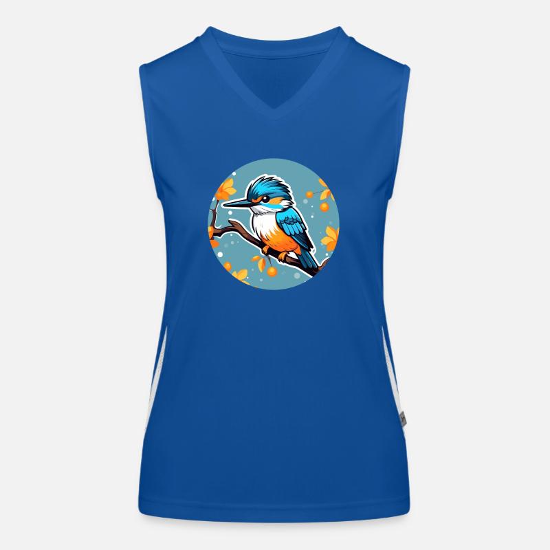 Eisvogel Vogel Zeichnung Funktionelles Kontrast-Tank Top für Frauen