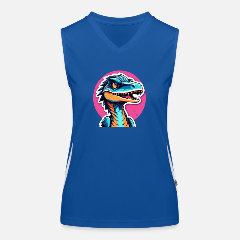 Dessin de dinosaure Velociraptor Débardeur respirant contrasté Femme
