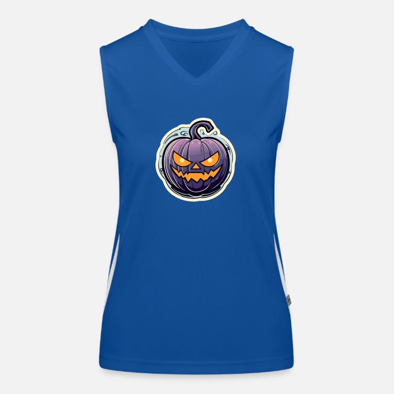 Pumpkin Halloween Drawing Women's Functional Contrast Tank Top