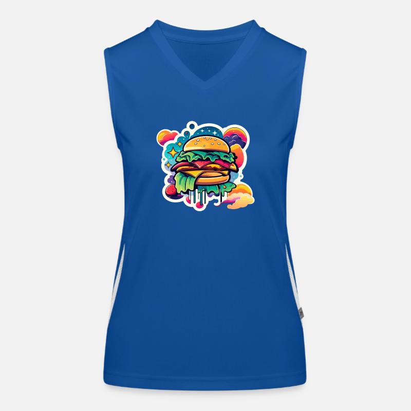 Burger Illustration Women's Functional Contrast Tank Top