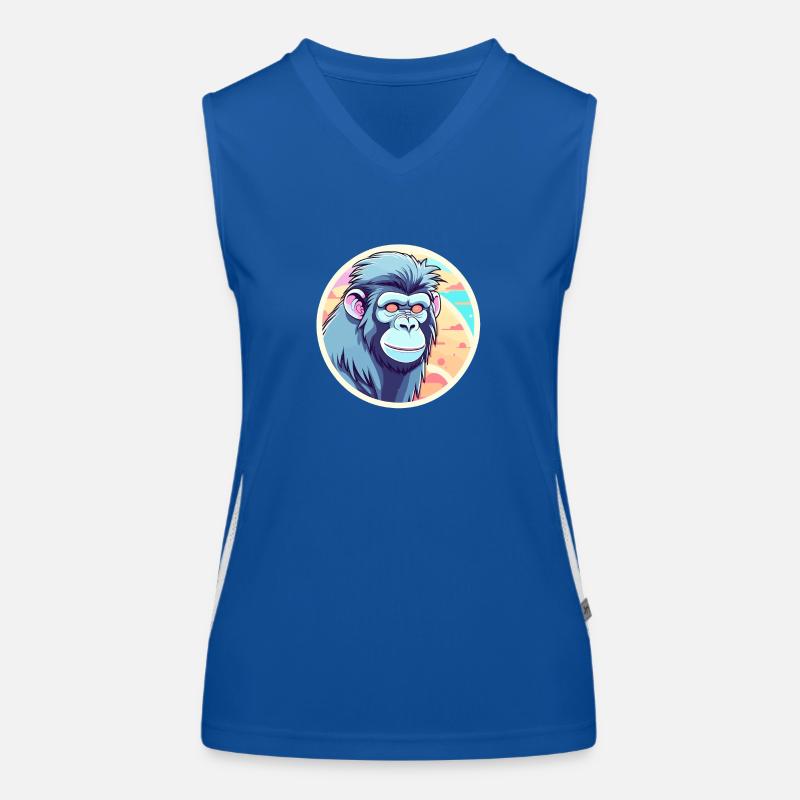 Affe Illustration Funktionelles Kontrast-Tank Top für Frauen