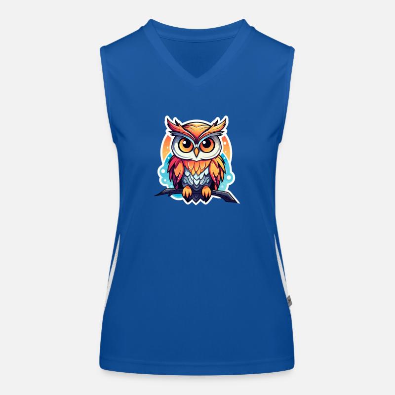 Owl Illustration Women's Functional Contrast Tank Top