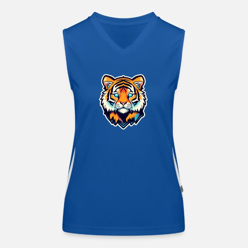Tiger Illustration Women's Functional Contrast Tank Top
