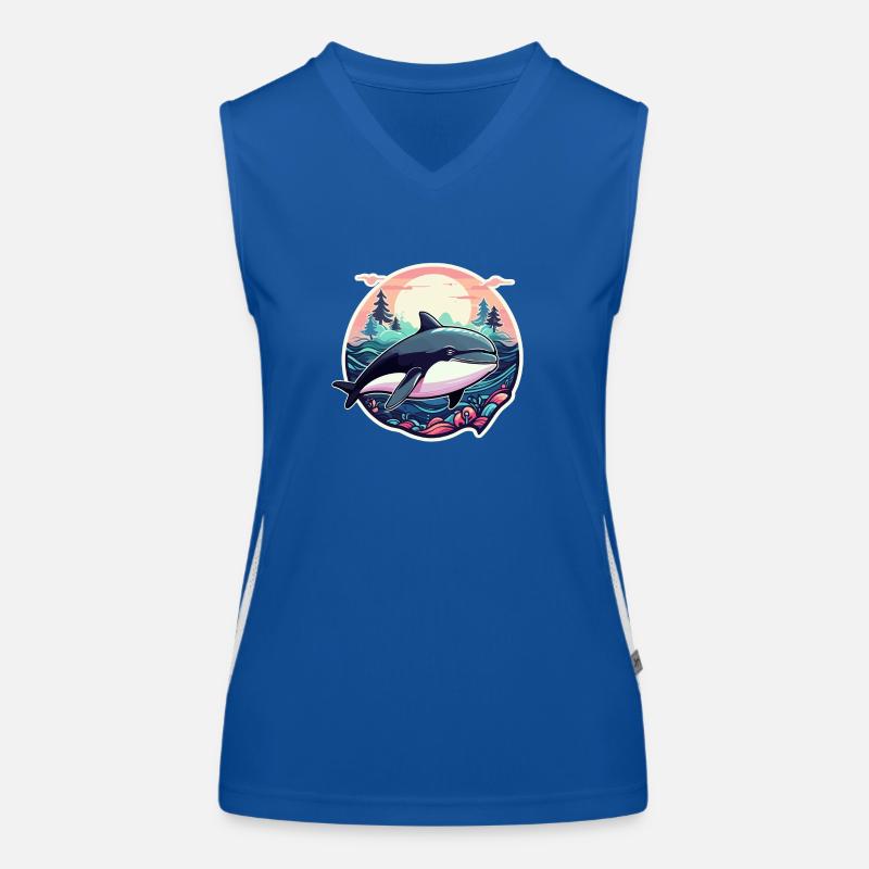 Wal Illustration Funktionelles Kontrast-Tank Top für Frauen
