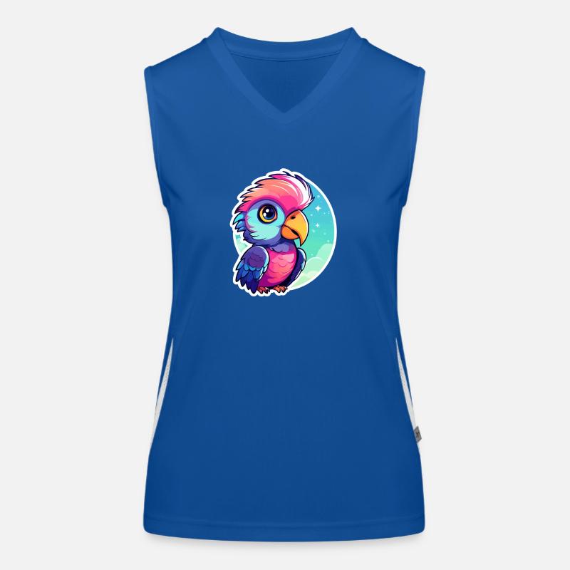 Parrot Bird Illustration Women's Functional Contrast Tank Top