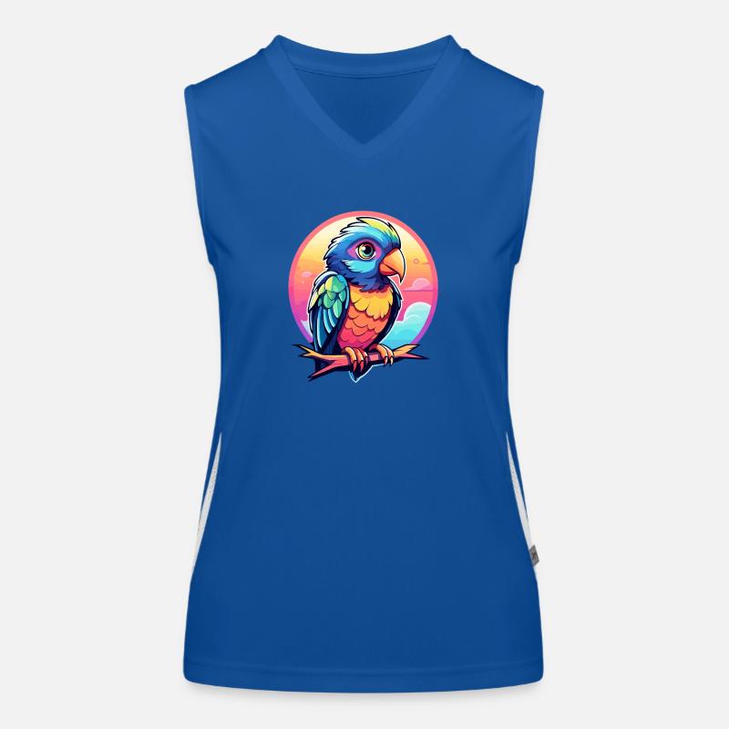 Papagei Vogel Illustration Funktionelles Kontrast-Tank Top für Frauen