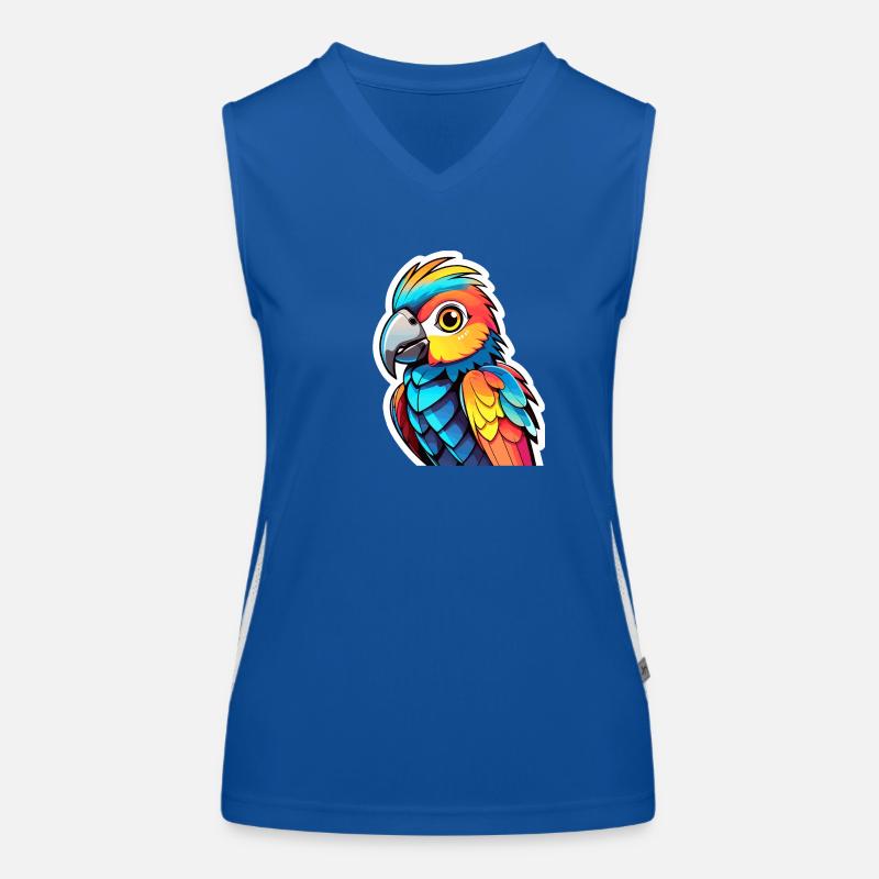 Papagei Vogel Illustration Funktionelles Kontrast-Tank Top für Frauen