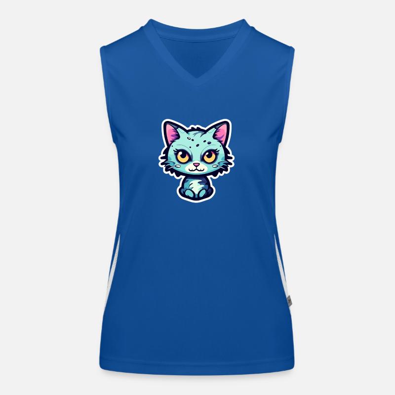 Illustration de chat mignon Débardeur respirant contrasté Femme