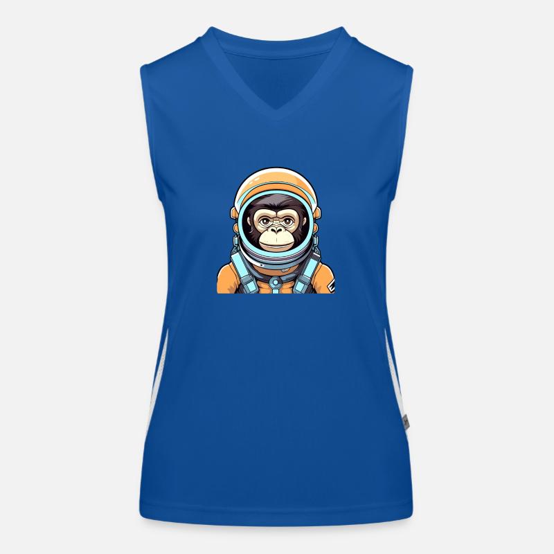 Affe Astronaut Illustration Funktionelles Kontrast-Tank Top für Frauen