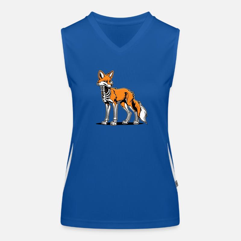 Fuchs Skelett Illustration Funktionelles Kontrast-Tank Top für Frauen
