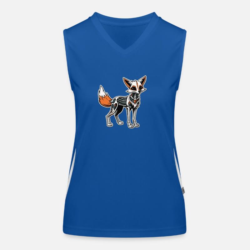 Fuchs Skelett Illustration Funktionelles Kontrast-Tank Top für Frauen