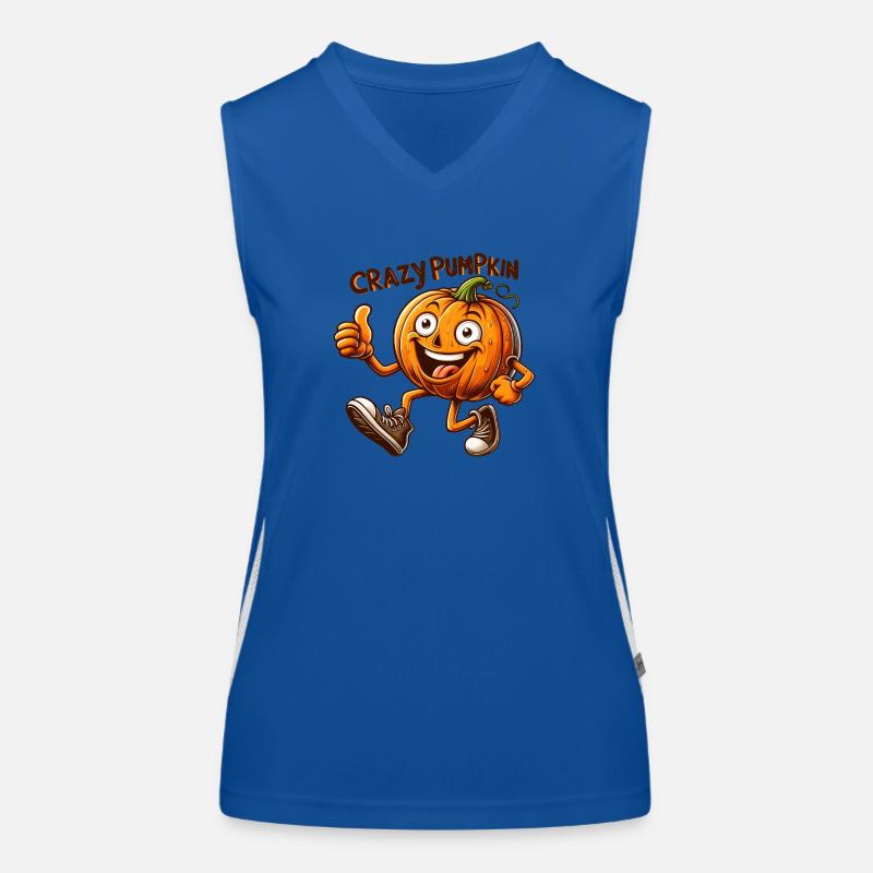 Crazy Veggies: Sweating Pumpkin Funktionelles Kontrast-Tank Top für Frauen