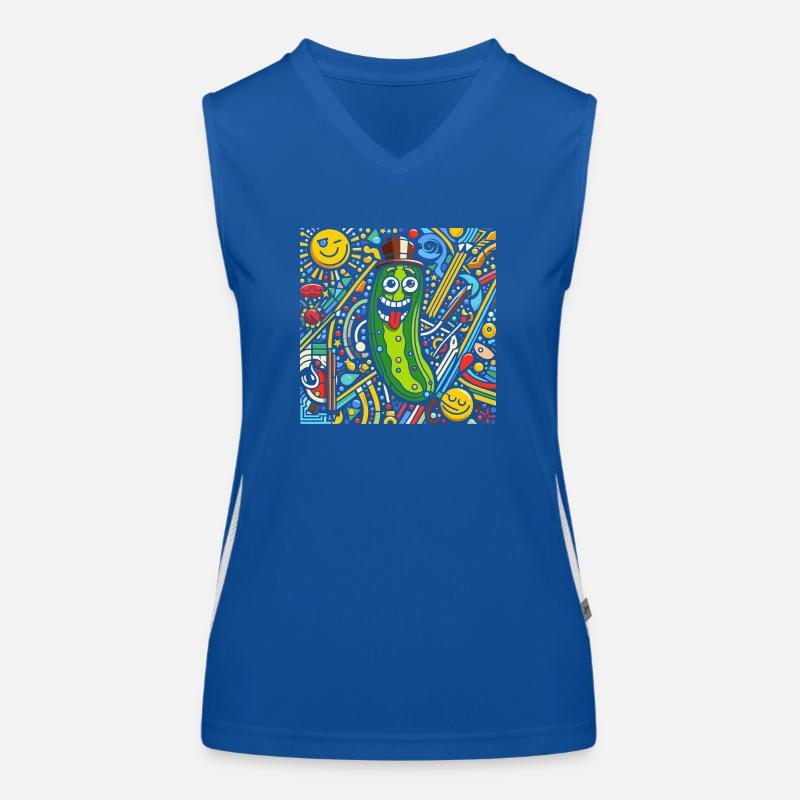 Funny Cucumbers - Pickling & Laughing Women's Functional Contrast Tank Top