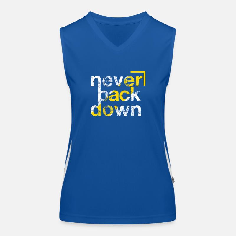 Beharrlichkeit illustriert: Das Motto "Never Received" Funktionelles Kontrast-Tank Top für Frauen