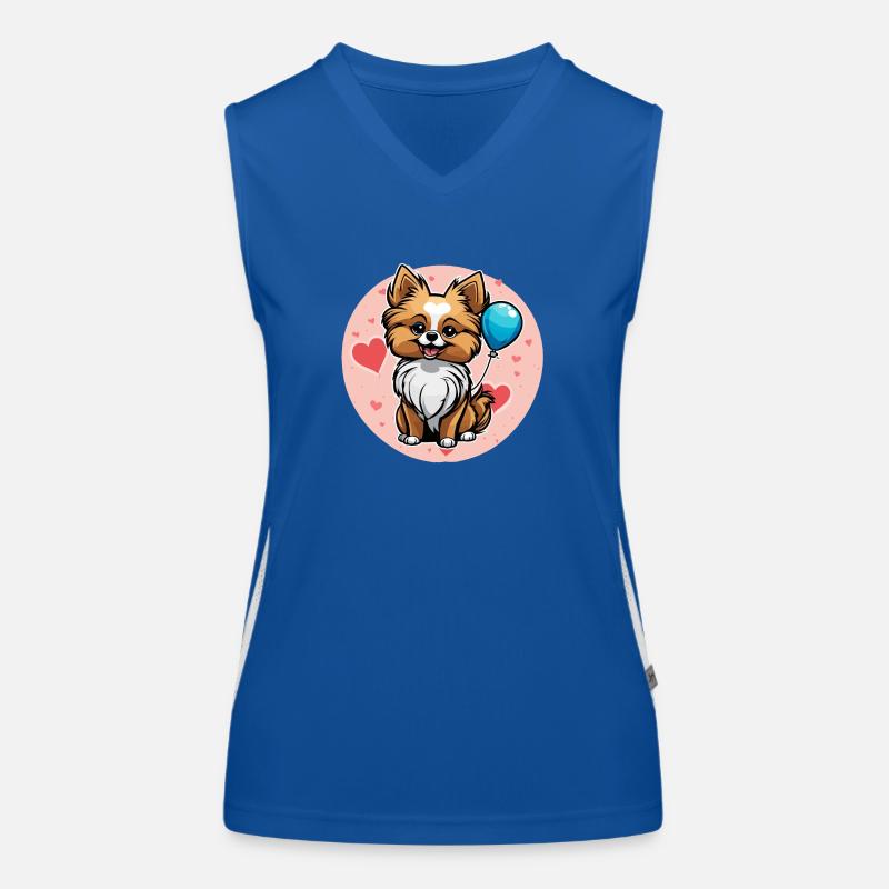 Zwergspitz Herz - Valentinstag Funktionelles Kontrast-Tank Top für Frauen